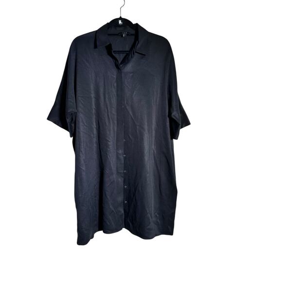 COS Women's Black Button Front Boxy Oversized Shirt Dress Size XS - Picture 2 of 9